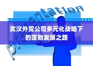 武汉外贸公司多元化战略下的蓬勃发展之路