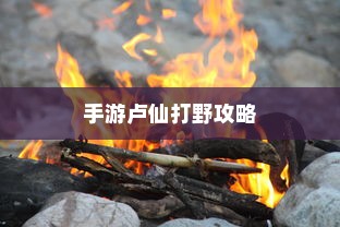 手游卢仙打野攻略，玩转野外战场技巧