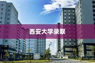 西安大学录取详解攻略