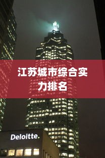 江苏城市综合实力排名揭晓，苏州、南京、无锡领跑前三甲