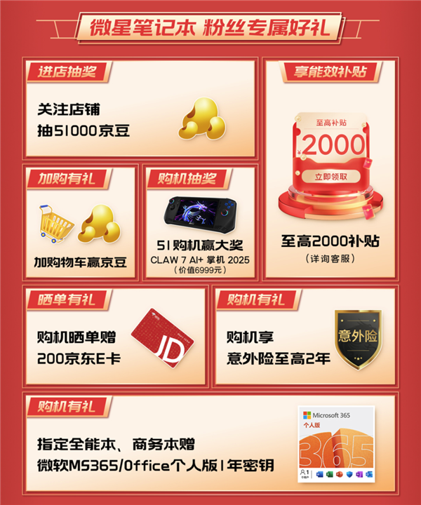 微星游戏本RTX50爆款新品，51电商大促+线下微星日好礼不断！